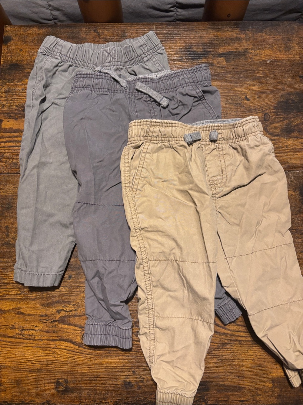 Carters 3 pair 18m Kids Elastic-Waist Jogger Pants - Gray & Khaki